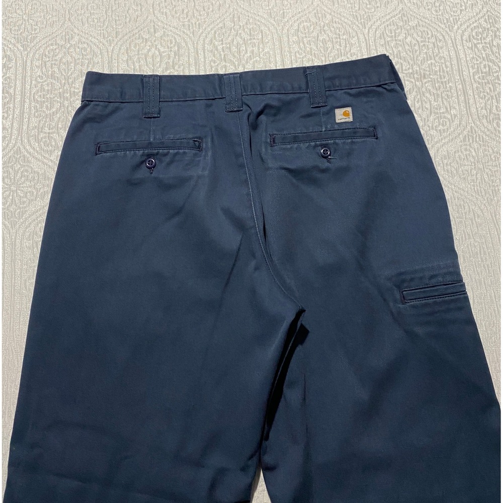 Carhartt Mens Double Knee Work Pants Navy Blue Relaxed Fit Carpenter 32x29 - Picture 2 of 9